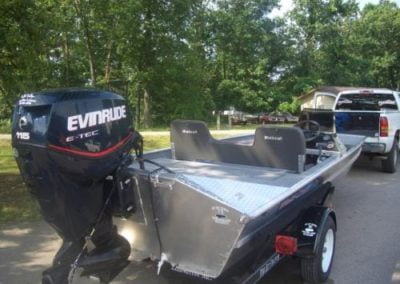 Brayme & Jennifer Mosley’s 1856 Weldcraft Bass Boat  115/80 Evinrude Motor